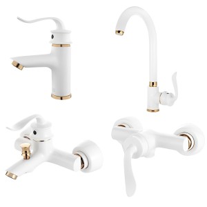 ست 4 تکه شیرآلات البرز روز مدل پروشات شیری طلا