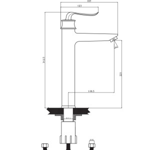شیر روشویی پایه بلند البرز روز مدل پروشات