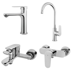 ست 4 تکه شیرآلات البرز روز مدل ونتو کروم