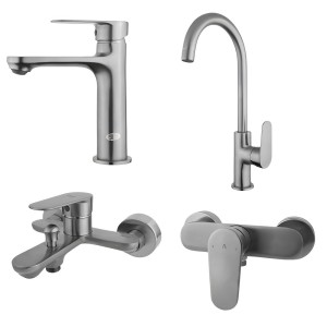 ست 4 تکه شیرآلات البرز روز مدل ونتو کروم مات