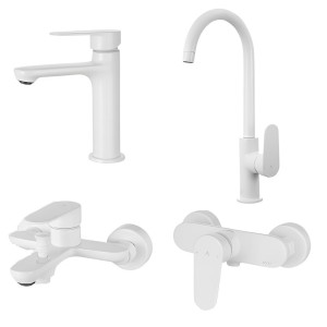 ست 4 تکه شیرآلات البرز روز مدل ونتو سفید