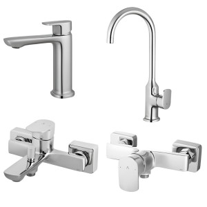 ست 4 تکه شیرآلات البرز روز مدل ویزارد کروم