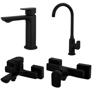 ست 4 تکه شیرآلات البرز روز مدل ویزارد مشکی