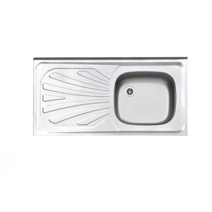 سینک پرسی تک لگن استیل البرز مدل ساحل 0.4*50*100 روکار