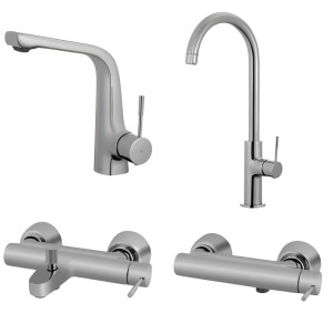 ست 4 تکه شیرآلات البرز روز مدل رومانیا کروم