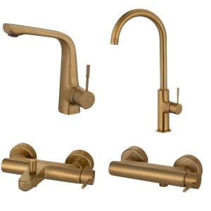 ست 4 تکه شیرآلات البرز روز مدل رومانیا طلایی مات