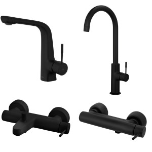 ست 4 تکه شیرآلات البرز روز مدل رومانیا مشکی