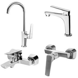 ست 4 تکه شیرآلات البرز روز مدل آلپاین کروم