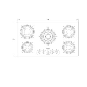 اجاق گاز صفحه ای استیل البرز مدل G-5968