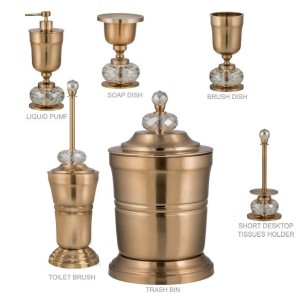 ست اکسسوری سرویس بهداشتی رومیزی DORITA مدل SHELVY CRYSTAL