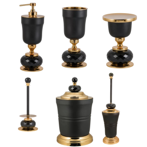 ست اکسسوری سرویس بهداشتی رومیزی DORITA مدل SHELVY CRYSTAL