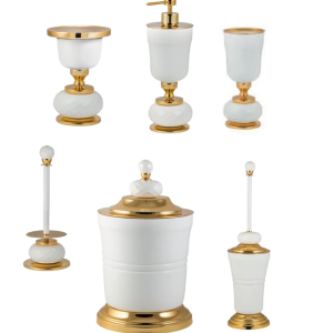 ست اکسسوری سرویس بهداشتی رومیزی DORITA مدلSHELVY CRYSTAL