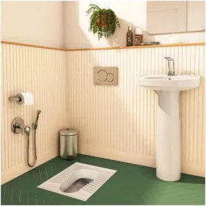 فاصله توالت ایرانی از دیوار