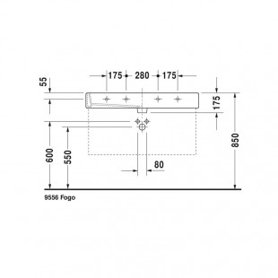 کاسه روشویی دوراویت DURAVIT مدل Vero ساخت آلمان سایز 47×100 cm