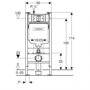 فلاش تانک توکار تمام فریم وال هنگ گبریت GEBERIT سری آلفا ( Alfha  -8cm duofix)