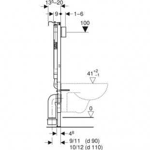 فلاش تانک توکار تمام فریم وال هنگ گبریت GEBERIT سری آلفا ( Alfha  -8cm duofix)