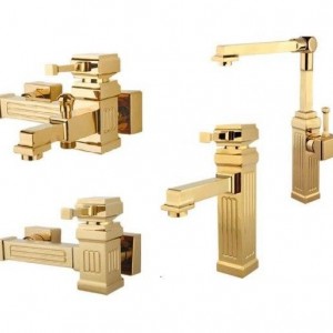 ست 4 تکه شیرآلات رومی طلا مات