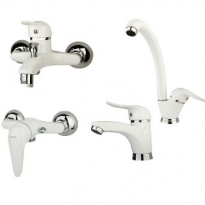 ست 4 تکه شیرآلات سفید