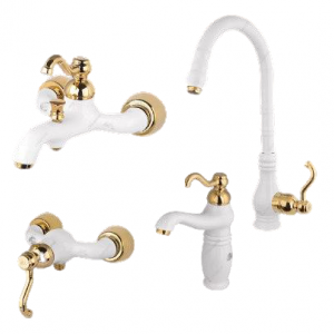 ست 4 تکه شیرآلات دانوب سفید طلا