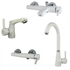 ست 4 تکه شیرآلات الماس سفید