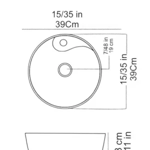 روشویی روکابینتی گاتریا مدل ترمه دایره