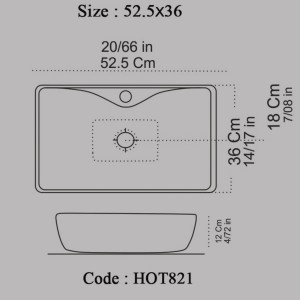 روشویی روکابینتی گاتریا مدل هما مستطیل