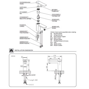 شیر روشویی  Bravat مدل PHILLIS کد F 156101C-ENG