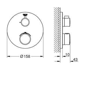 شیر تک خروجی توکار ترموستاتیک گروهه GROHE مدل Grohtherm Concealed کد 24075000