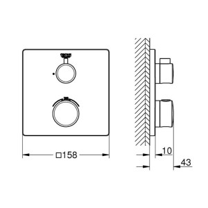 شیر تک خروجی توکار ترموستاتیک گروهه GROHE مدل Grohtherm Concealed کد 24078000