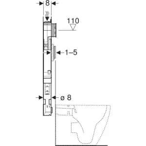 فلاش تانک توکار زمینی گبریت GEBERIT سری سیگما ( Sigma 8cm-back to wall)