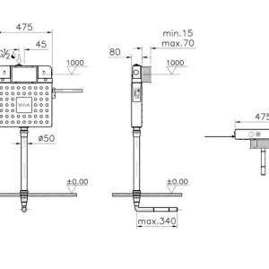 فلاش تانک توکار زمینی ویترا مدل Standard Installation کد 768-1700-01