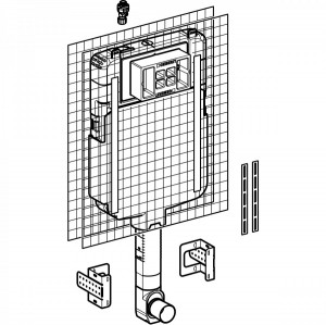 فلاش تانک توکار وال هنگ Alpha 8cm-back to wall ساخت آلمان