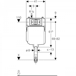 فلاش تانک توکار وال هنگ Alpha 8cm-back to wall ساخت آلمان