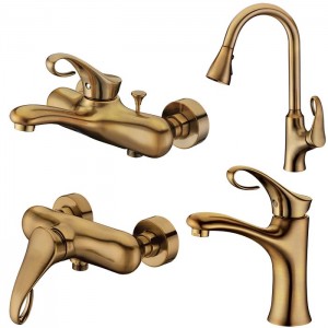 ست 4تیکه شیرالات کرومات مدل سیلویا برنز