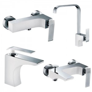 ست 4 تکه شیرآلات کرومات مدل مونتلا سفید کروم
