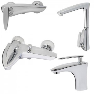 ست 4تیکه شیرالات کرومات مدل آسپن