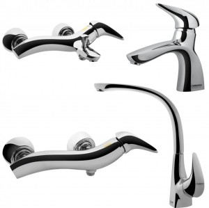 ست چهار تکه شیرآلات درخشان مدل بیوتی