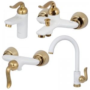 ست 4تیکه شیرالات کسری مدل رابین سفیدطلا