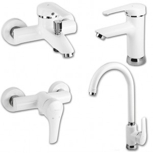 ست 4تیکه شیرالات کسری مدل آبتین سفید