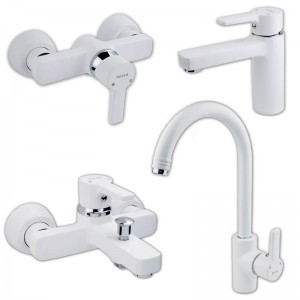 ست 4تیکه شیرالات کسری مدل امگا سفید