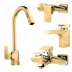 ست 4 تکه شیرآلات راسان مدل النا طلایی