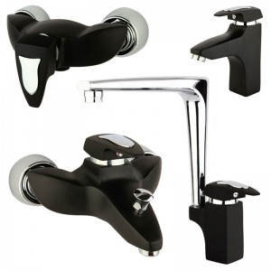 ست 4 تکه شیرآلات راسان مدل هیلدا مشکی