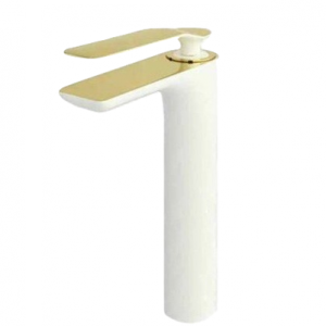 روشویی پایه بلند راسان مدل ویولت سفید طلا