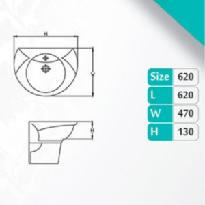 روشویی نیم پایه پارس سرام مدل سندی