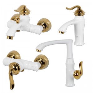 ست 4تیکه شیرالات کسری مدل دانوب سفیدطلا