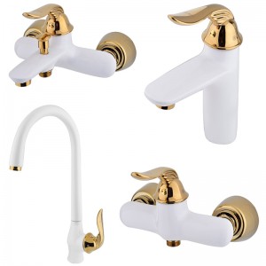 ست 4تیکه شیرالات کسری مدل رایان سفیدطلا