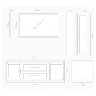 فول ست کابینت روشویی لوتوس جنس pvc مدل Royal-1000 | عمرانیاز