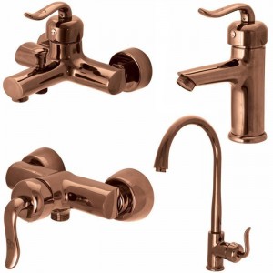 ست 4 تکه شیرآلات کرومات مدل آلفا رزگلد