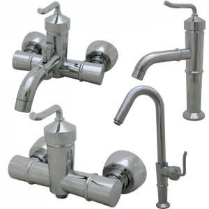 ست 4 تکه شیرآلات کرومات مدل فلاور