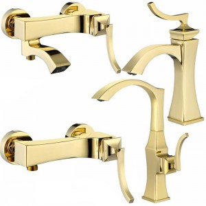 ست 4 تکه شیرآلات کرومات مدل پالادیوم طلایی